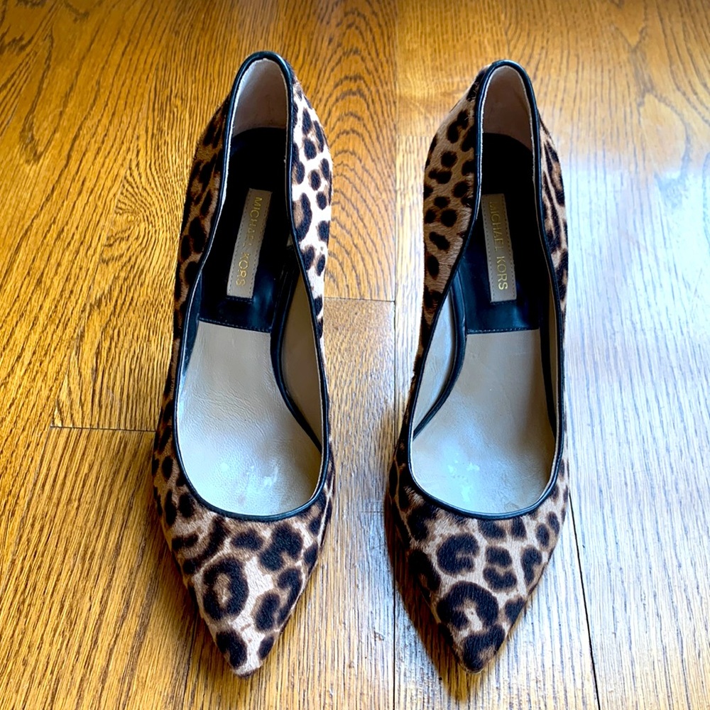 Michael Kors leopard heels. Size 6. Four inch heel. Gorgeous!